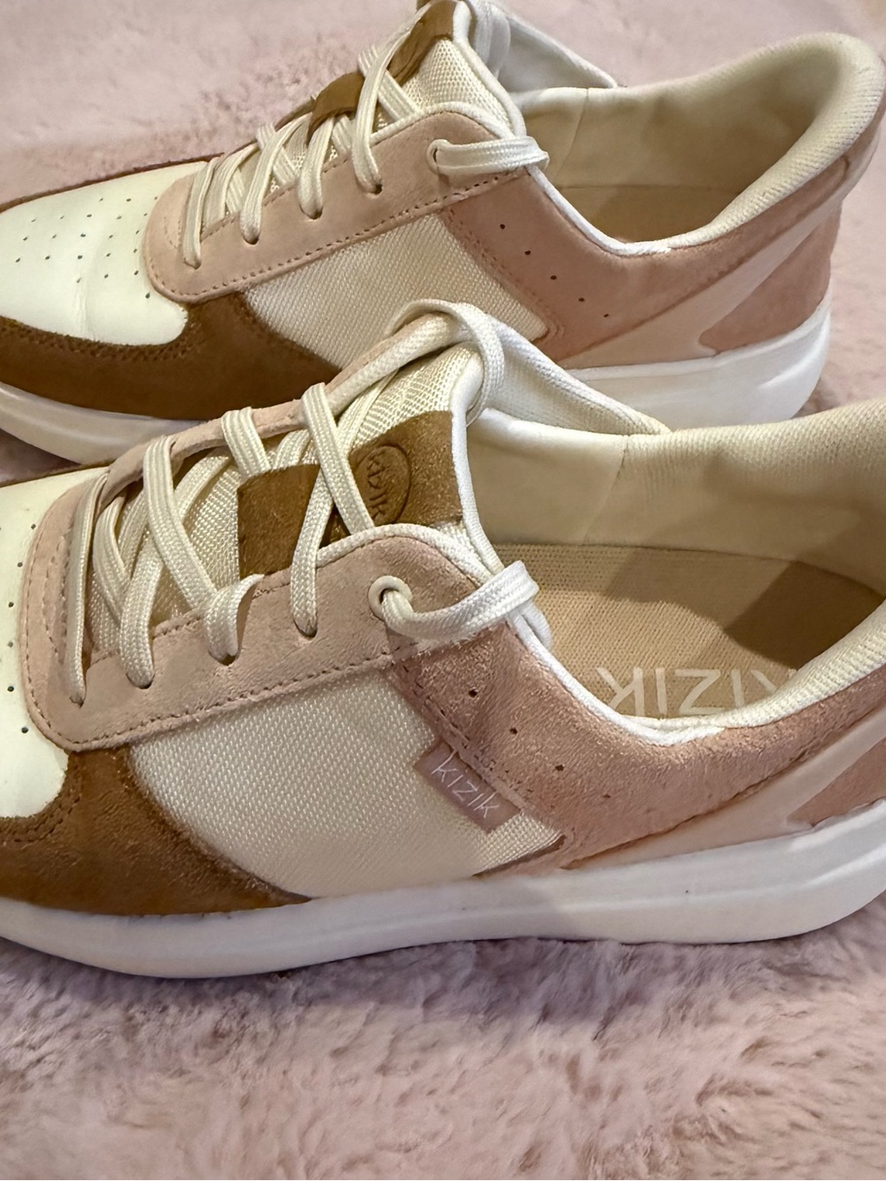 Kizik Brisbane Amberlight Hands Free Slip On Sneakers White Brown Women's 8 Wide - Picture 7 of 13